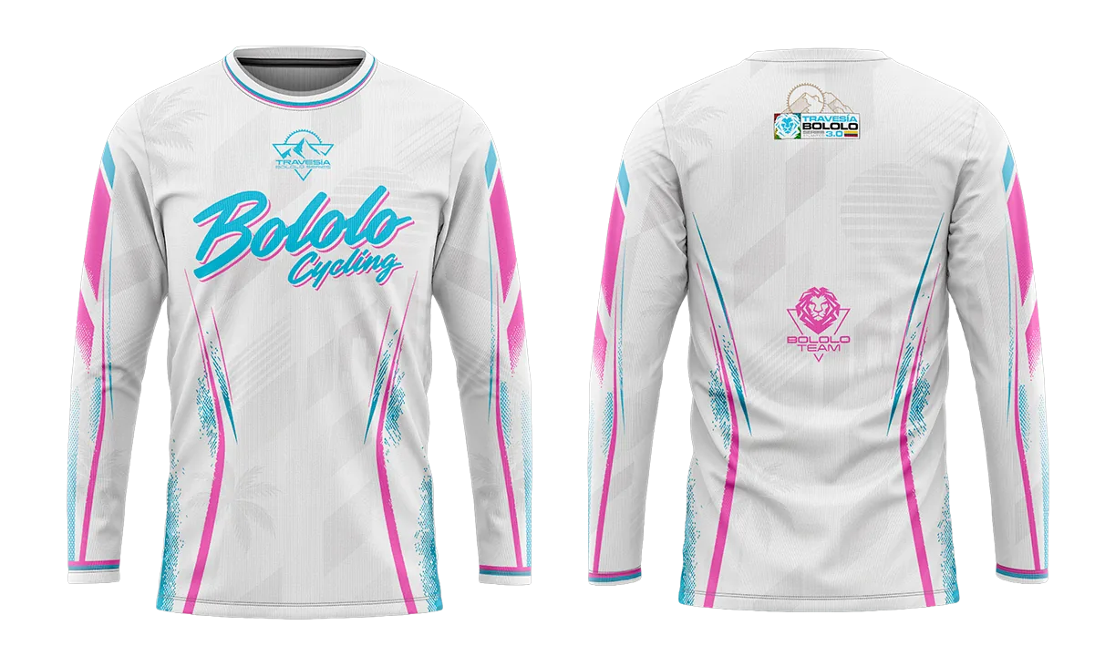Jersey oficial blanco manga larga de la Travesía Bololo Series 3.0