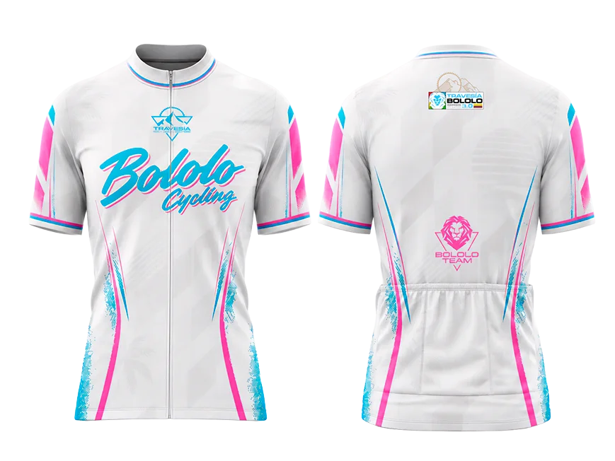 Jersey oficial blanco con cremallera de la Travesía Bololo Series 3.0